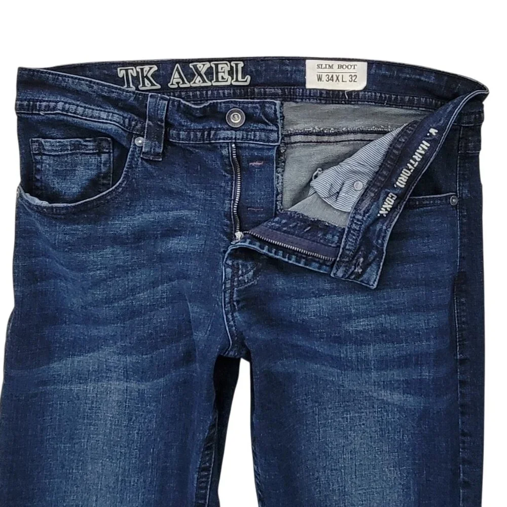 AXEL Men’s Slim Boot Jeans Newcastle Wash Blue Stretch Denim